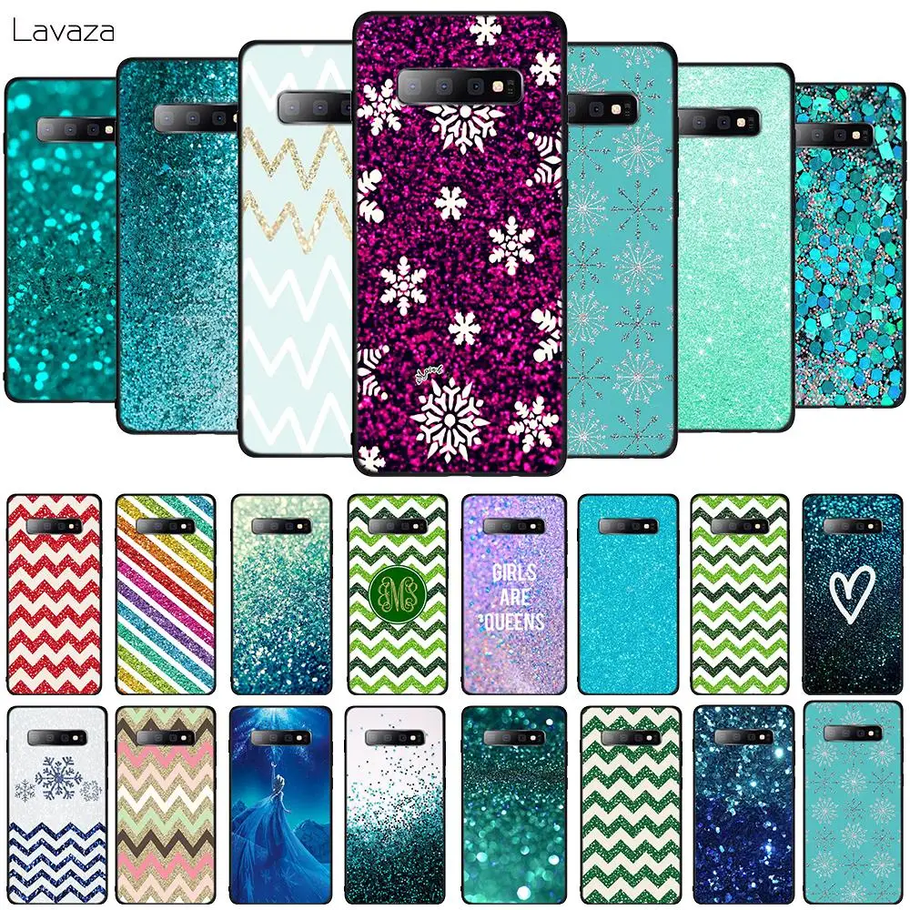 Lavaza Silver Green stripe Glitter cool Soft TPU Phone Case for Samsung Galaxy A10 A30 A40 A50 A70 M10 M20 M30 Silicone Cover | Мобильные