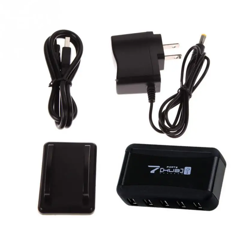 

USB Hub AC Power Adapter Converter USB 2.0 Durable 7 Port High Speed For PC Laptop Hub Drop Shipping #0815