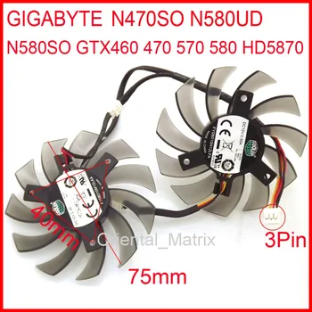 

2pcs/Lot FY08010H12LAA FY08010H12LFA 75mm 12V 0.3A For Gigabyte N580UD N580SO GTX460 470 GTX580 HD5870 Graphics Card Fan