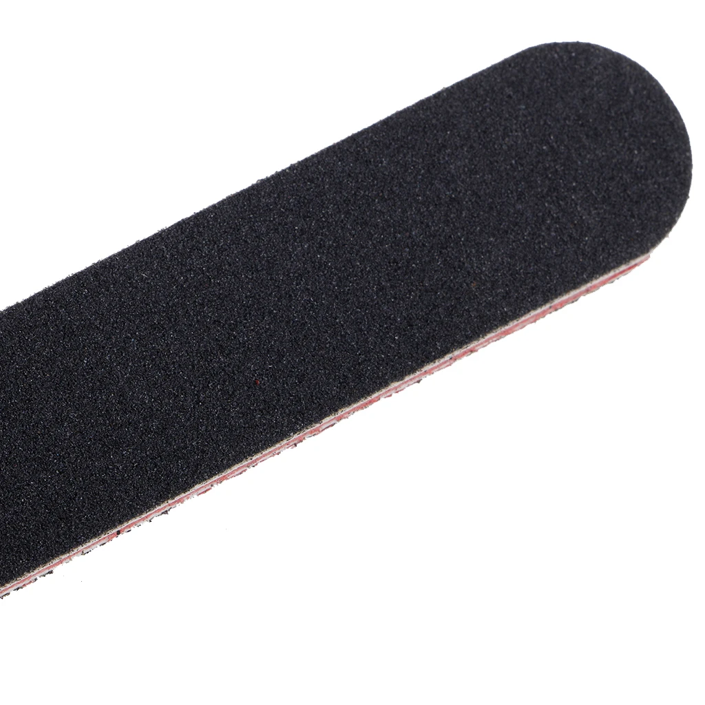 5 Pieces Professional 100/180 Grit Straight Black Pro Double Sided Manicure Nail Emery Boards Nail Polish Care Tools