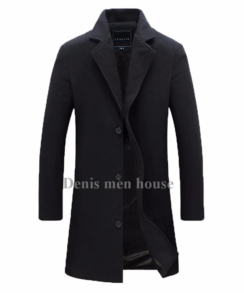 

Custom made Men's Wool Jackets Spring Autumn winter Brand Men Woolen Coats Middle Long Jackets And Coats Mens Warm coat