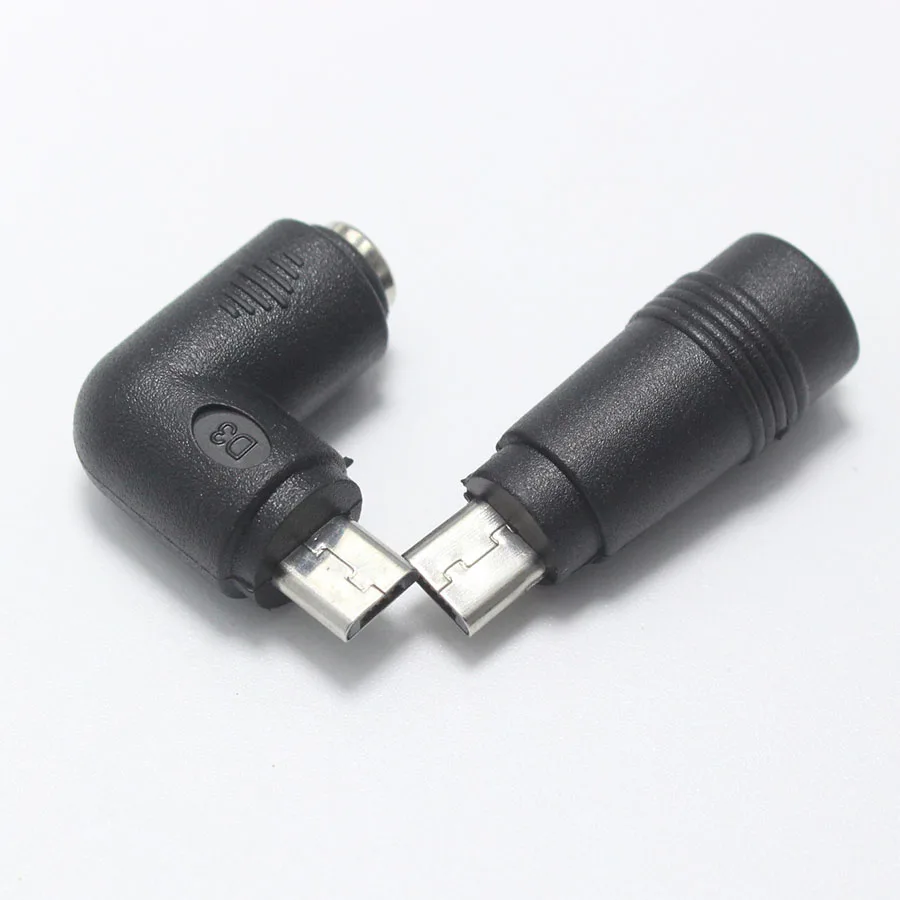 EClyxun 1 шт. Micro usb 5 Pin штекер для 5,5x2,1 мм разъем постоянного тока зарядное устройство адаптер прямой и правый угол разъем