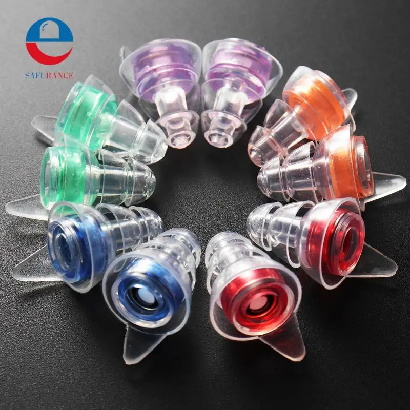 

Safurance Noise Cancelling Hearing Protection Earplugs For Concerts Musician Motorcycles Reusable Silicone Ear plugs with Box