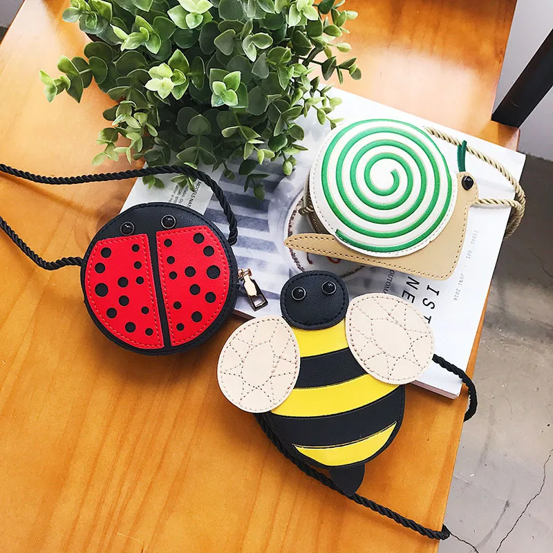 

Cartoon Little Baby Girls Boys Messenger Bags Ladybug Mini Shoulder Bag Crossbody Kids Children PU Leather Purse Pouch Handbags