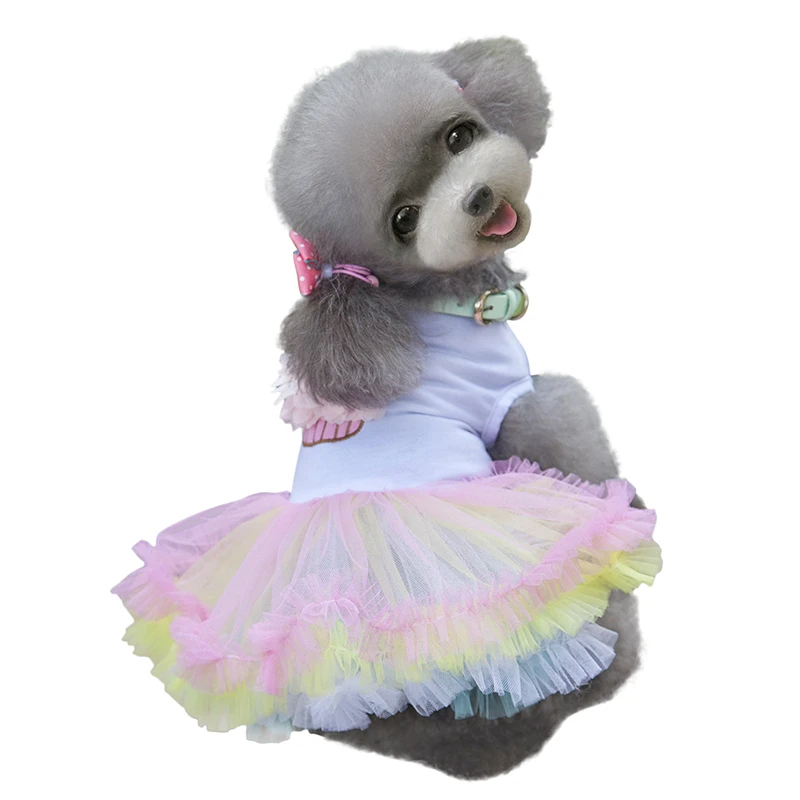 2017 Puppy Dog Dress Princess Dot Lace Skirt Tutu Pet Cat Summer Clothes Apparel | Дом и сад