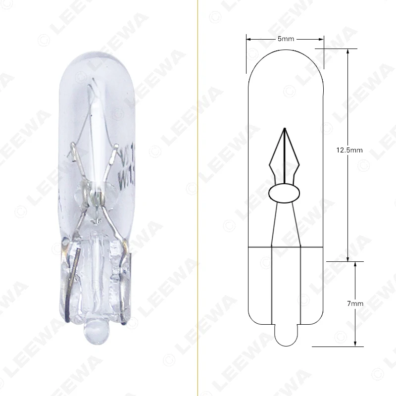 LEEWA 10 шт./кор. теплая белая Автомобильная T5 на танкетке 12V 1,2 Вт галогенная лампа внешняя замену галогенная лампа приборной панели лампа светильник# CA2933
