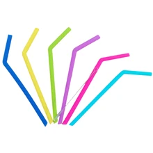 6 шт многоразовые соломинки набор Экологичные силиконовые соломинки для питья с чистящей щеткой для дома вечерние барная посуда для напитков аксессуары