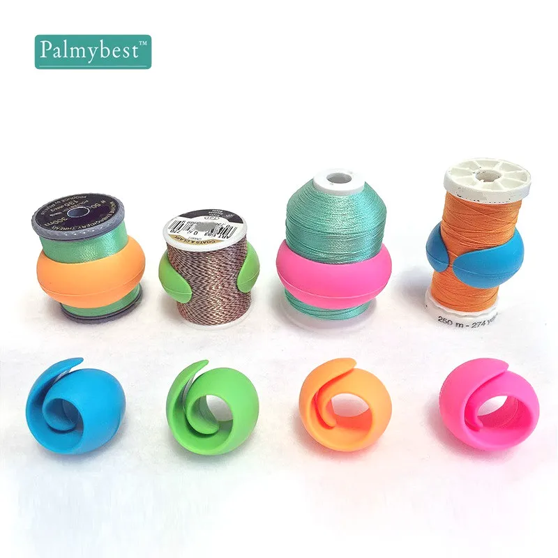 

Keep Bobbins Holder Round Shape Soft Silicone Thread Spool Huggers Needle Threads Silicone Holder Clamps & Sewing Clips 5pcs