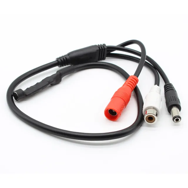 2pcs New Mini Audio CCTV Microphone Cable Camera Mic RCA Output Device for Security System