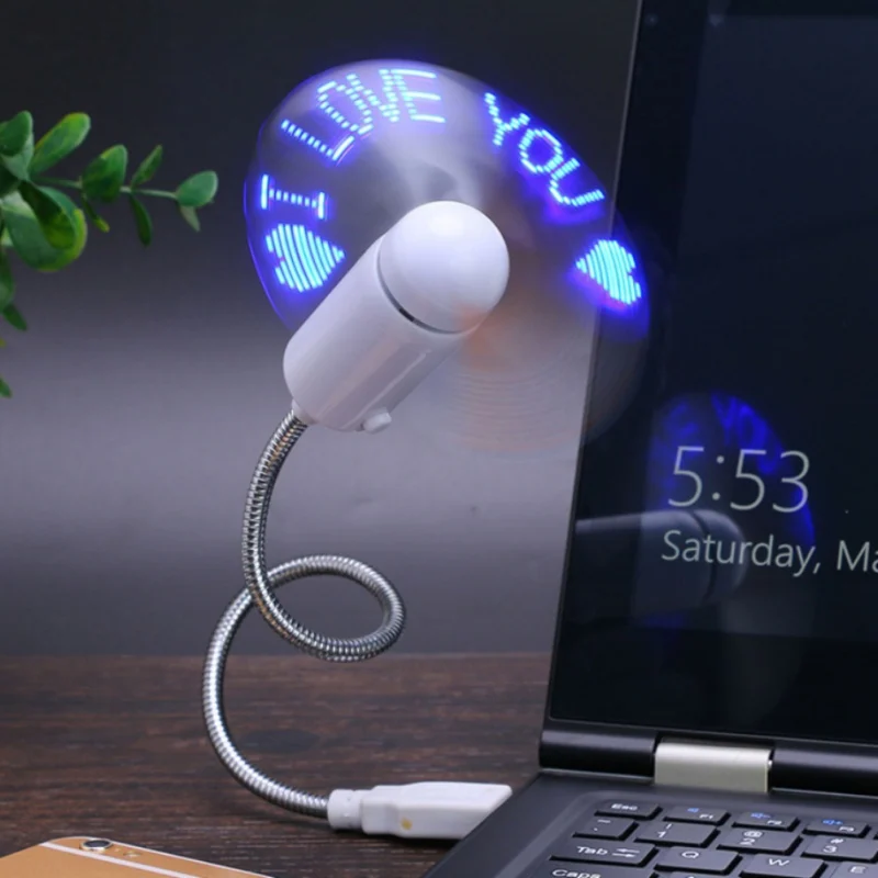 

Mini Flexible Foldable USB Portable Fan LED Programmable Light Adjustable Fans For Home Student Office Laptop Desktop Use