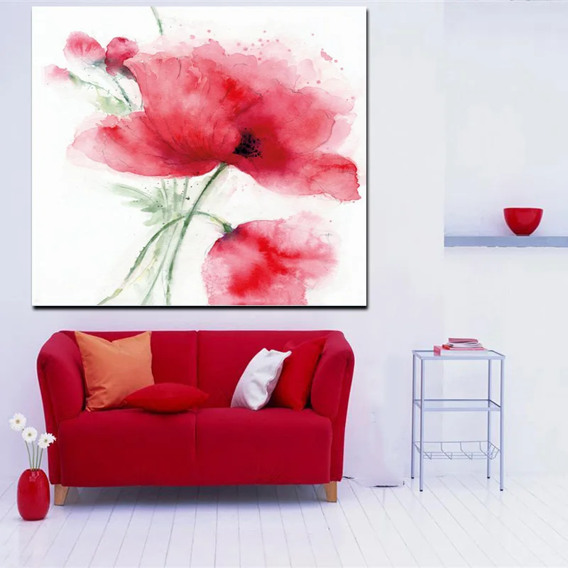 HD Print Modern Red Poppies Abstract Oil Painting on Canvas Modern Pop Art Wall Picture For Living Room Sofa Cuadros Decoracion (3)