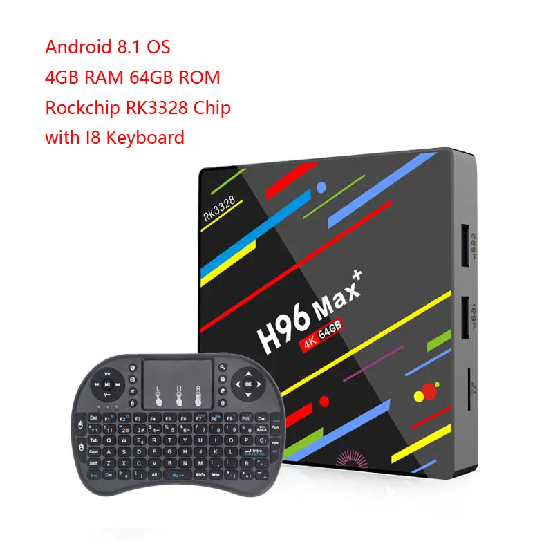 4 ГБ 64 ГБ Android 8,1 ТВ приставка H96 Max+ RK3328 Четырехъядерный 4G/32G USB 3,0 Smart 4K ТВ приставка опционально 2,4G/5G двойной wifi Bluetooth - Цвет: 4GB 64GB TV BOX I8