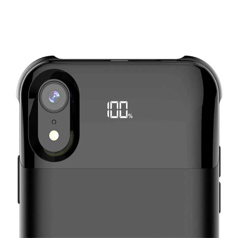 

For iphone XS Max Battery Charger Case Smart Digital Display Wireless Charging Cover Power Bank For iphone XR XS X Battery Case