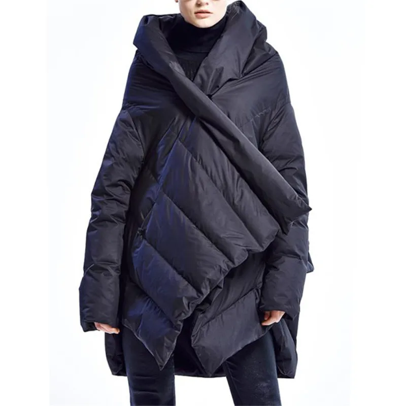 Asymétrique Canard Manteau Taille Lâche Mode Long Chaud bourgogne Blanc Noir Parkas Outwear Sf1070 Femmes Grande De Hiver Duvet Femme Veste vnqFI886