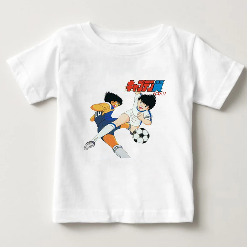 

T-shirts For Boy Girl 3T-8T Cute T Shirts Children 100% Cotton collar Short Sleeved Captain Tsubasa Tee Shirt Infant NN