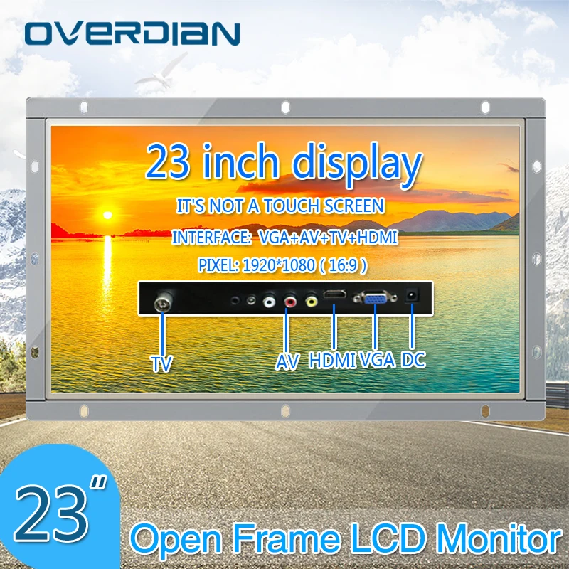 23Inch VGA/HDMI/TV/AV Connector PC / Lcd Monitor 1920*1080 Non-touch Screen Metal Shell Open Frame Computer Monitor