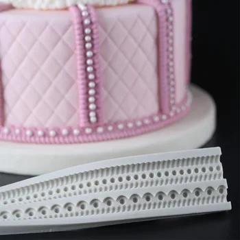 

Luyou 3D Pearl Chain Decorating Silicone Mold, Sugarcraft Cake Decorating Tools,Fondant Mold Border Cake Mold FM1386