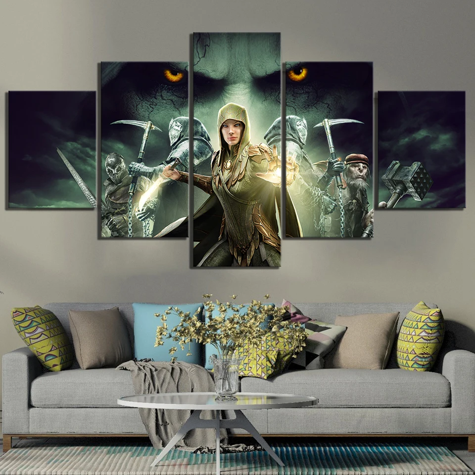 5-Piece-Fantasy-Art-HD-Pictures-Middle-Earth-Shadow-of-War-Game-Poster-Artwork-Canvas-Paintings (1)
