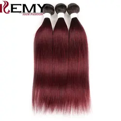 1B 99J/бордовый бразильские прямые волосы для наращивания kemy Hair 8-26 дюймов 100% человеческие волосы переплетения пучки 3 шт не пучки волос remy