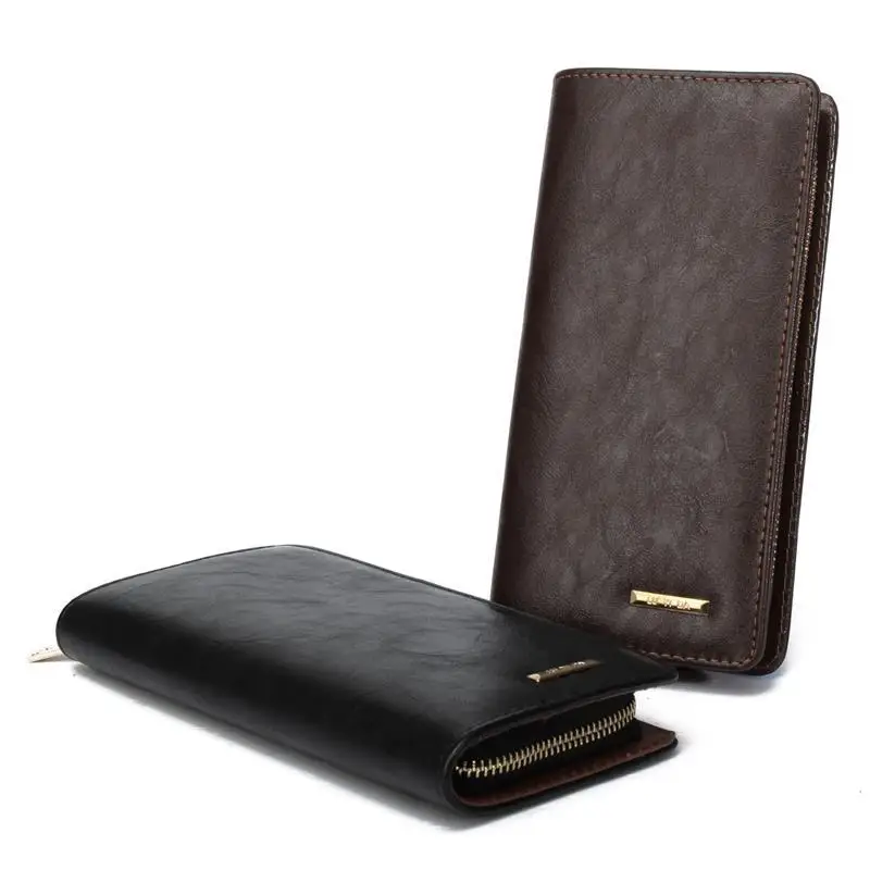 

Mens Wallet Long Zipper Coin Purse Leather Notecase Business Card Clutch Male Phone Bag Masculina Men Mens Wallet