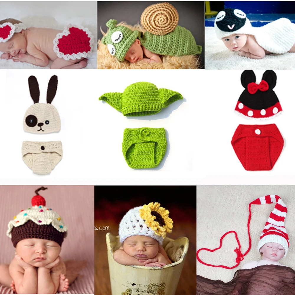 Photography Prop Newborn Baby Boy Girl Photo Shoot Outfits Crochet Knit Clothes