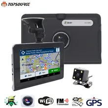 TOPSOURCE 7” Car DVR GPS Navigation 16G/512MB AVIN android Rearview Camera Automobile Navigator Navitel Map truck GPS Sat nav