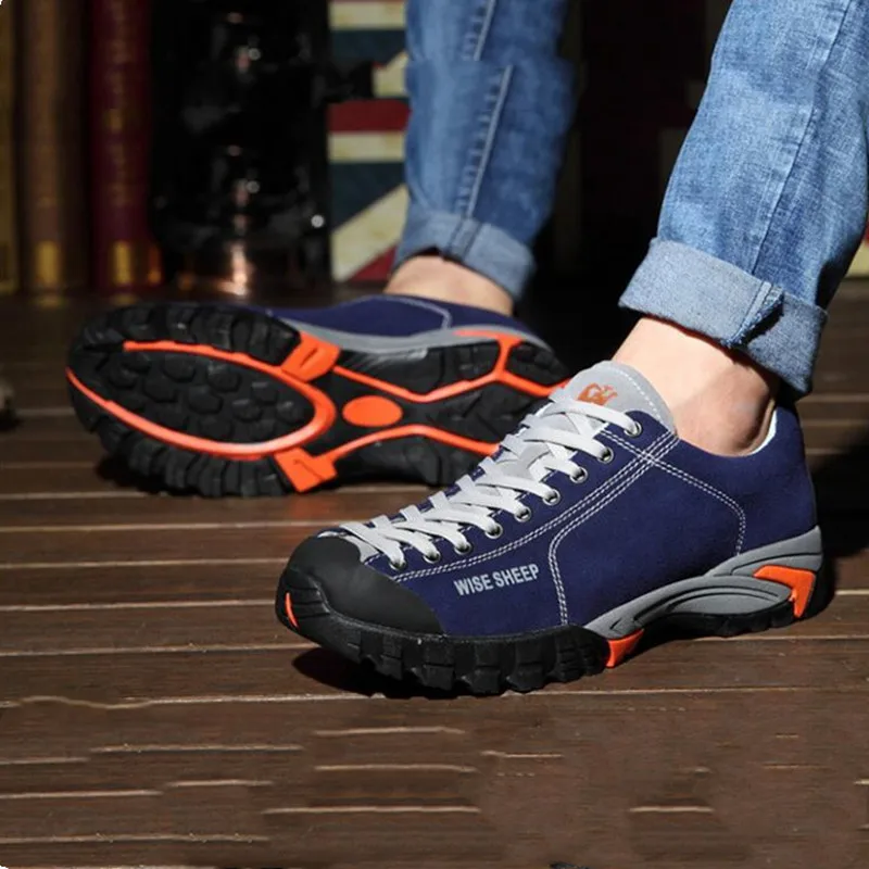 Осенне-зимние мужские треккинговые ботинки из водонепроницаемой дышащей натуральной кожи, обувь для альпинизма, мужские походные кроссовки на шнуровке
