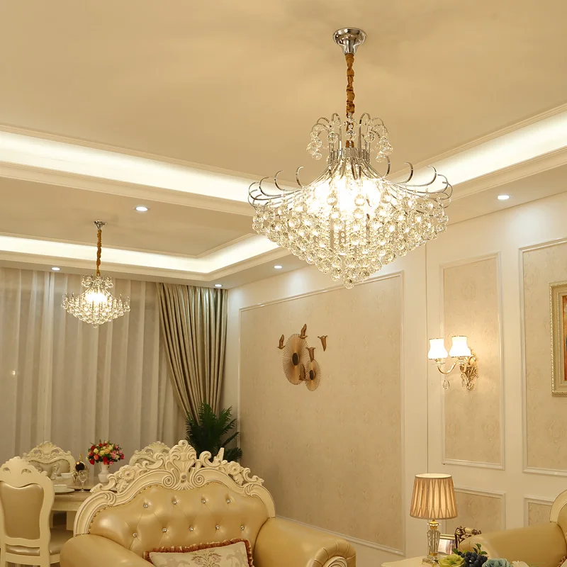 

2017 Luxury Crystal Chandelier Living Room Lamp lustres de cristal indoor Lights Crystal Pendants For Chandeliers Free shipping