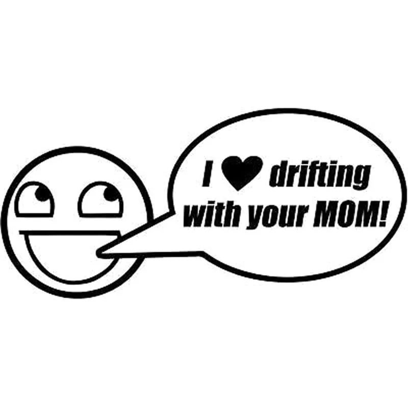 Интересная наклейка на мотоцикл с надписью I LOVE Дрифтинг WITH YOUR MOM 18x8 5 см |