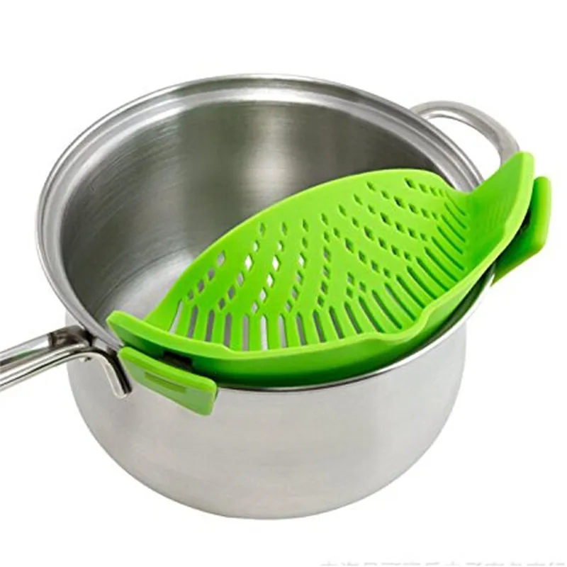 Hot Selling Pan Strainer Silicone Colanders Creative Pan Strain Clip On