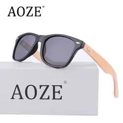 Aoze бренд поляризованные деревянные очки ретро очки мужские бамбук высококачественные женские солнцезащитные очки Брендовые дизайнерские