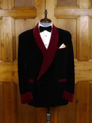 Зимний новый двубортный мужской бархатный черный Свадебный Жених новейший дизайн одежды Блейзер (одна штука)