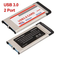 Промо-акция! 2 порта USB 3,0 Express Card Adapter Hub Cardbus для ноутбука