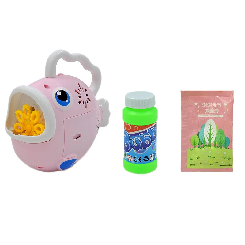

Electric Portable Bubble Fish Children Lighting Music Automatic Bubble Machine Blowing Bubble Toy Outdoor Indoor