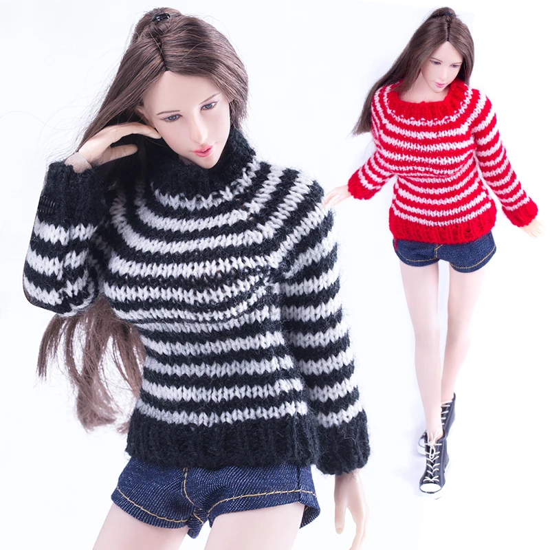 

1/6 Scale Clothes Accessories Black Sweater Jeans Shorts Pants Shoes Suit F/12 Inch Female Phicen Body VS033 Figure Toys doll