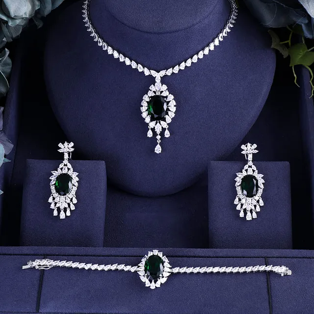jankelly Hotsale African 3 pcs Bridal Jewelry Sets New Fashion Dubai Full Jewelry Set For Women jankelly Hotsale African 3 pcs Bridal Jewelry Sets New Fashion Dubai Full Jewelry Set For Women Wedding Party Accessories Design