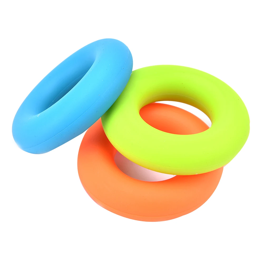 3 Colors 7cm Diameter Rubber Hand Grip Ring Strength Muscle Power