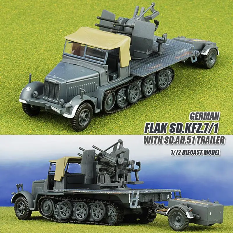 Немецкий Flak Sd. Kfz.7/1 с Sd. Ah.51 прицеп 1/72 литье под давлением модель бака IXO