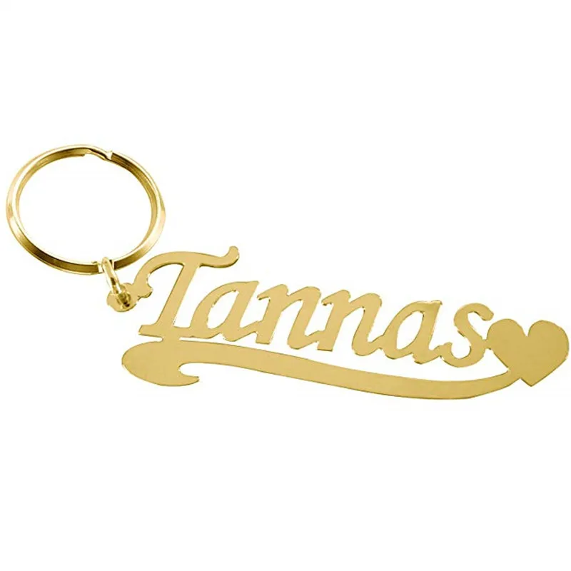

Custom Keychain Gold Silver Love Heart Personalized Name Key Chain Graduation 2019 Keychains Car Key Ring Bag Charm Jewelry Gift