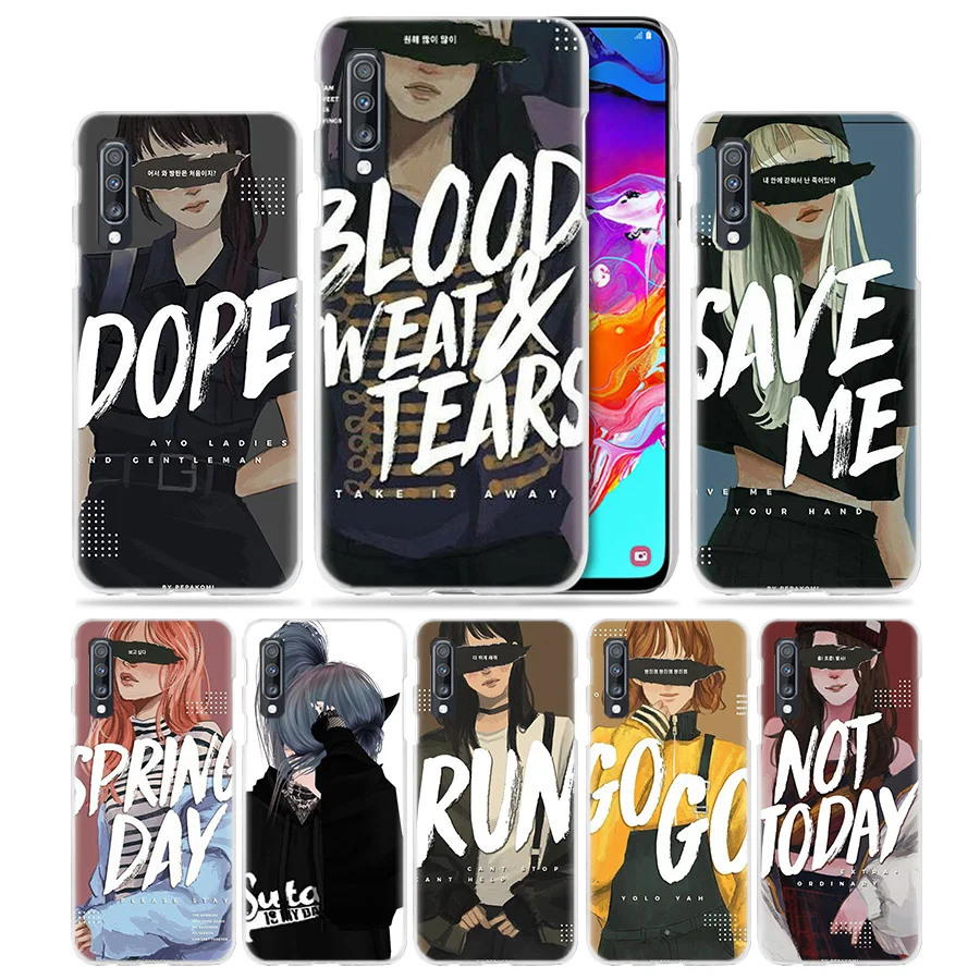 

Save Me Kpop Girl Case for Samsung Galaxy A50 A70 A20e A40 A80 A60 A30 A20 A10 A8 A6 Plus + A9 A7 2018 Hard Phone Coque Cover
