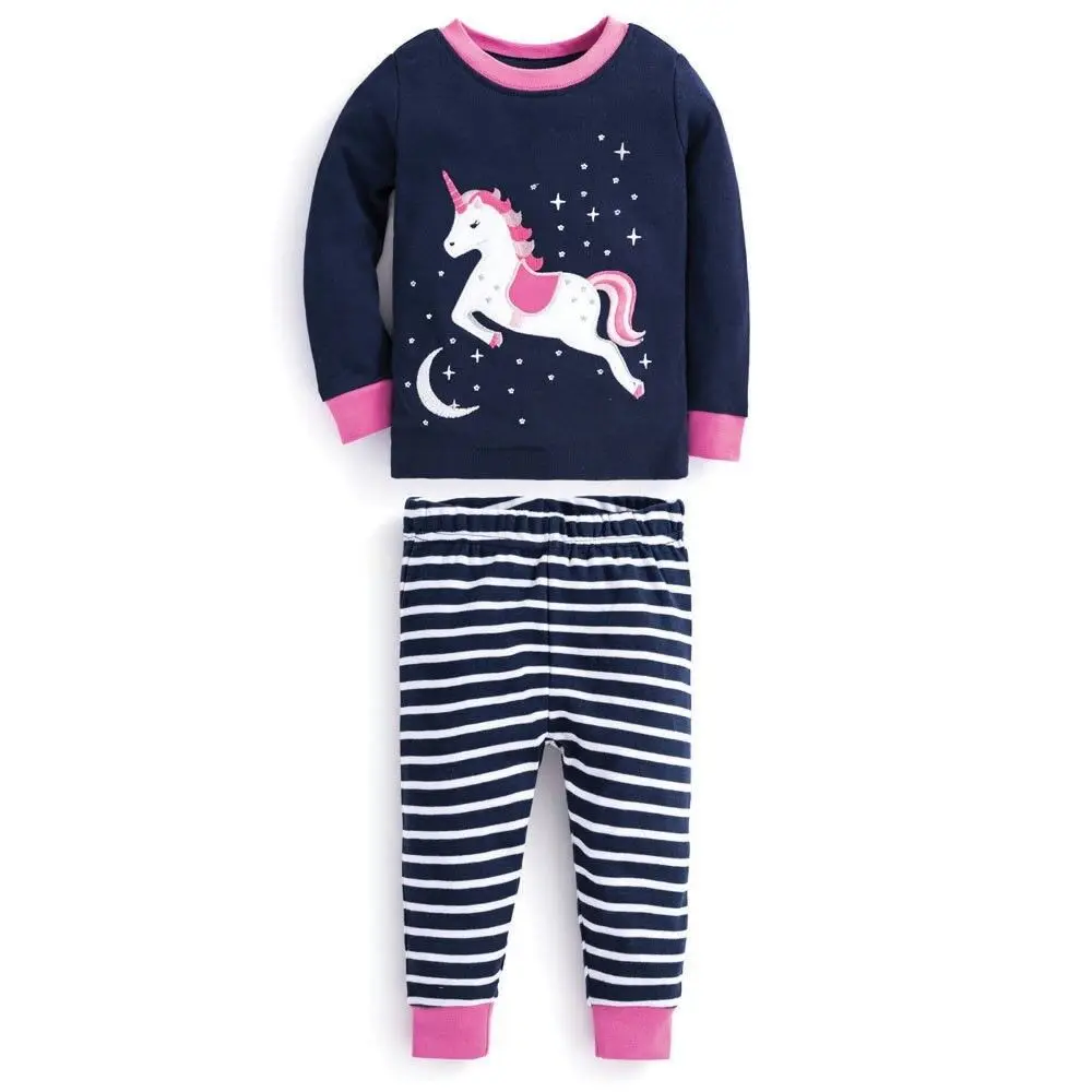 Детские зимние пижамы, хлопковый комплект одежды для сна с рисунками животных для маленьких мальчиков, детская одежда, одежда для сна с длинными рукавами для малышей - Цвет: color at picture