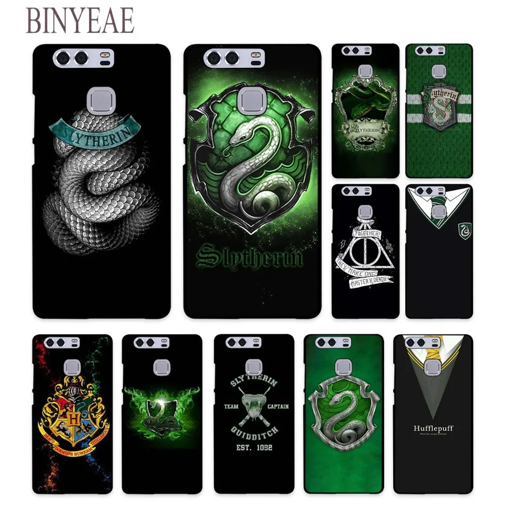 BINYEAE Harry Potter Serpentard école Crªte Style dur Cas de Téléphone noir pour Huawei pagnon 10