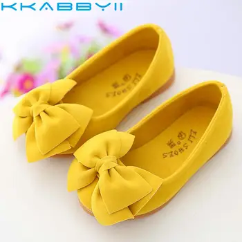 

New Candy Color Kids Girls Shoes Princess Shoes Fashion Soft Spring Girls Bow Designer Single Flat Shoes For Girls