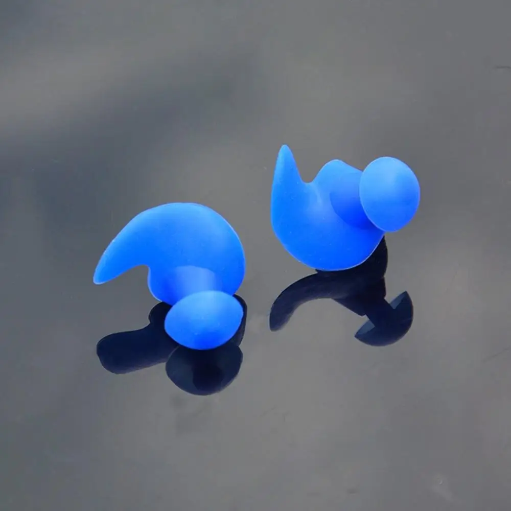 1 Pair Waterproof Swimming Professional Silicone Swim Earplugs Soft Anti-Noise Ear Plug for Adult Children Swimmers - Цвет: Синий