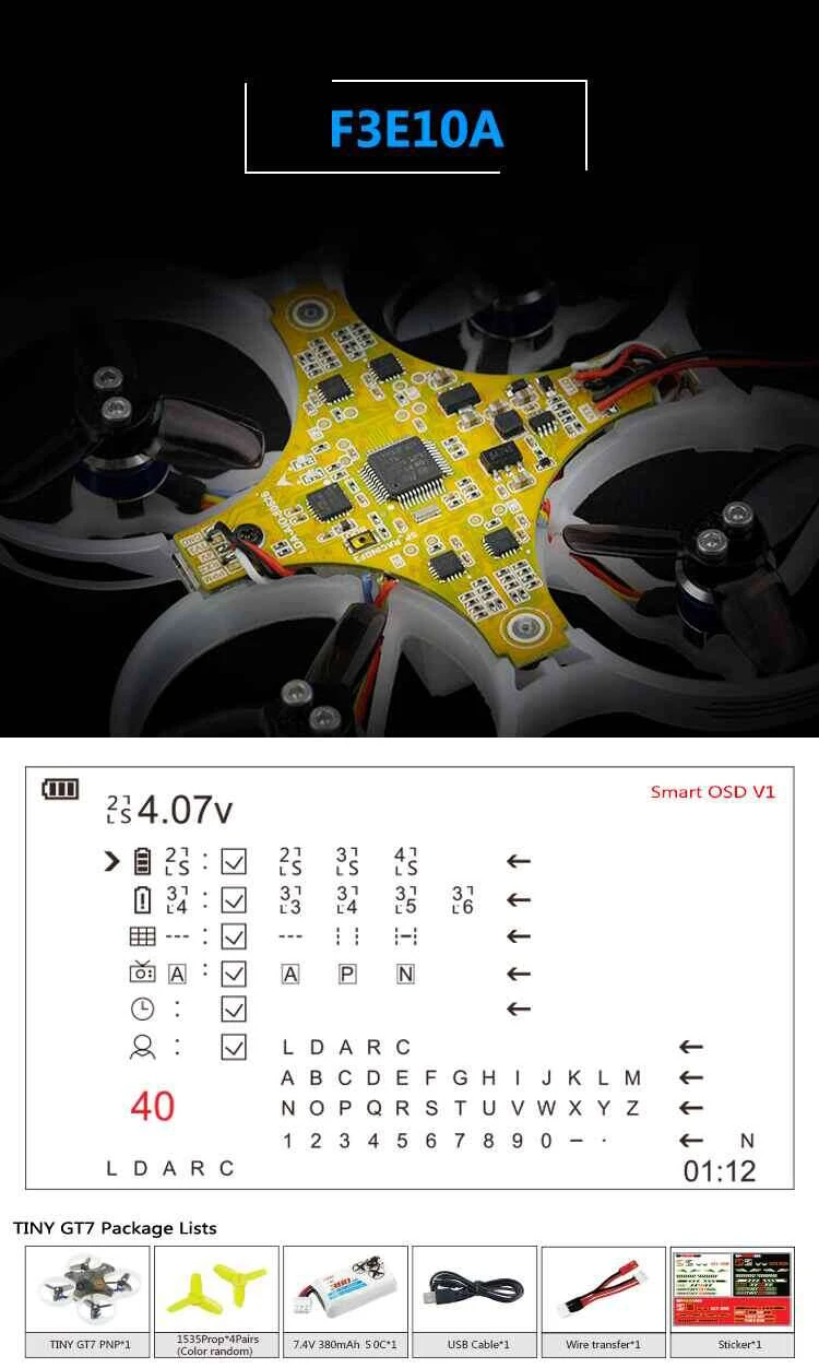 KINGKONG/LDARC крошечные GT7 75 мм/GT8 87,6 мм Мини FPV RC гоночный Дрон Betaflight F3 10A Blheli_S 800TVL Cam 5,8G 25mW VTX 2S PNP BNF