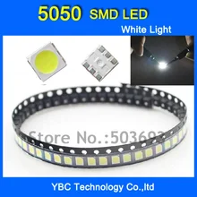 5050 SMD светодиодный 100 шт./лот ультра яркий белый цвет свет Диод