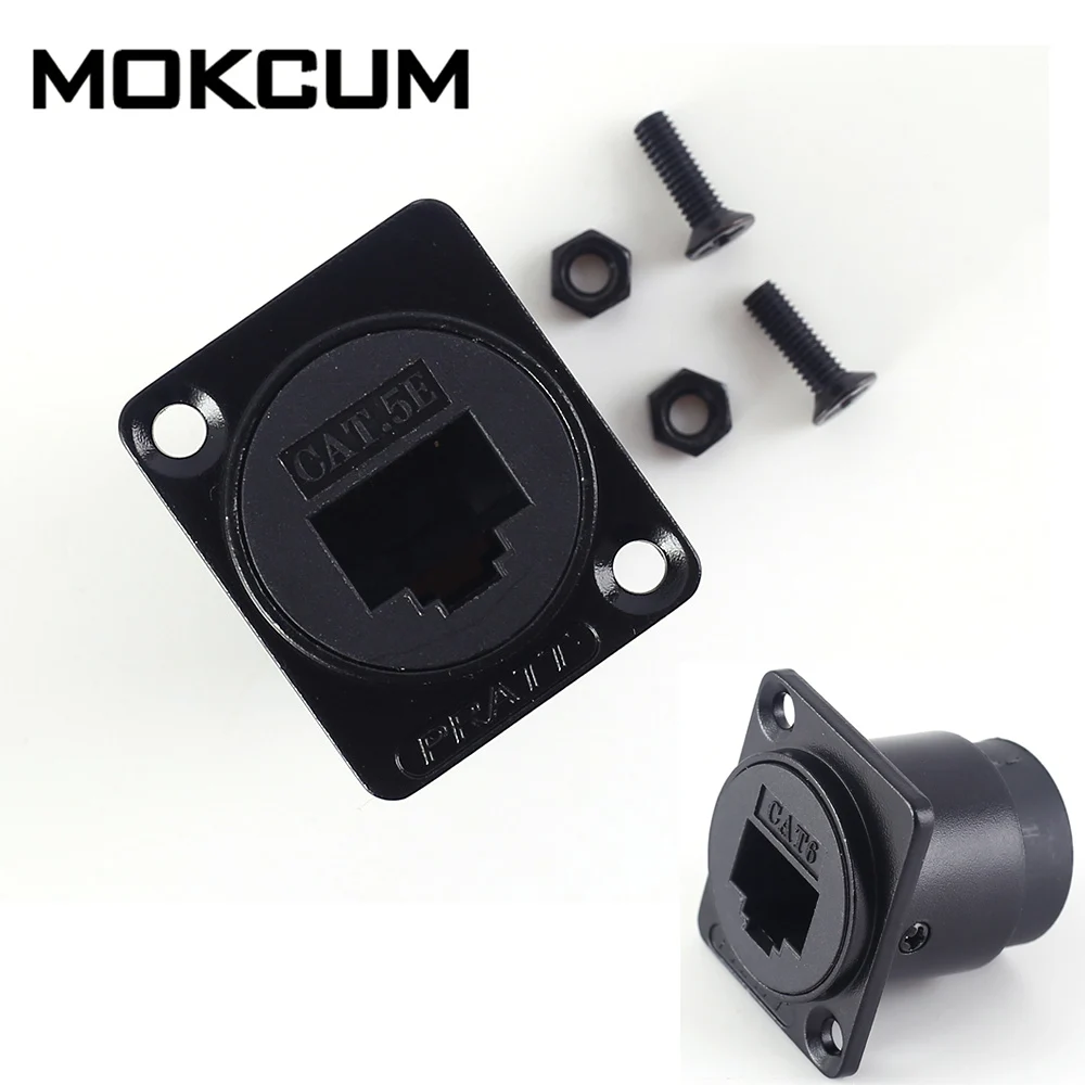 

RJ45 network converter D-type Module Socket Cable Female Data Signal Connector Cat5E Panel Mount Network interface female socket