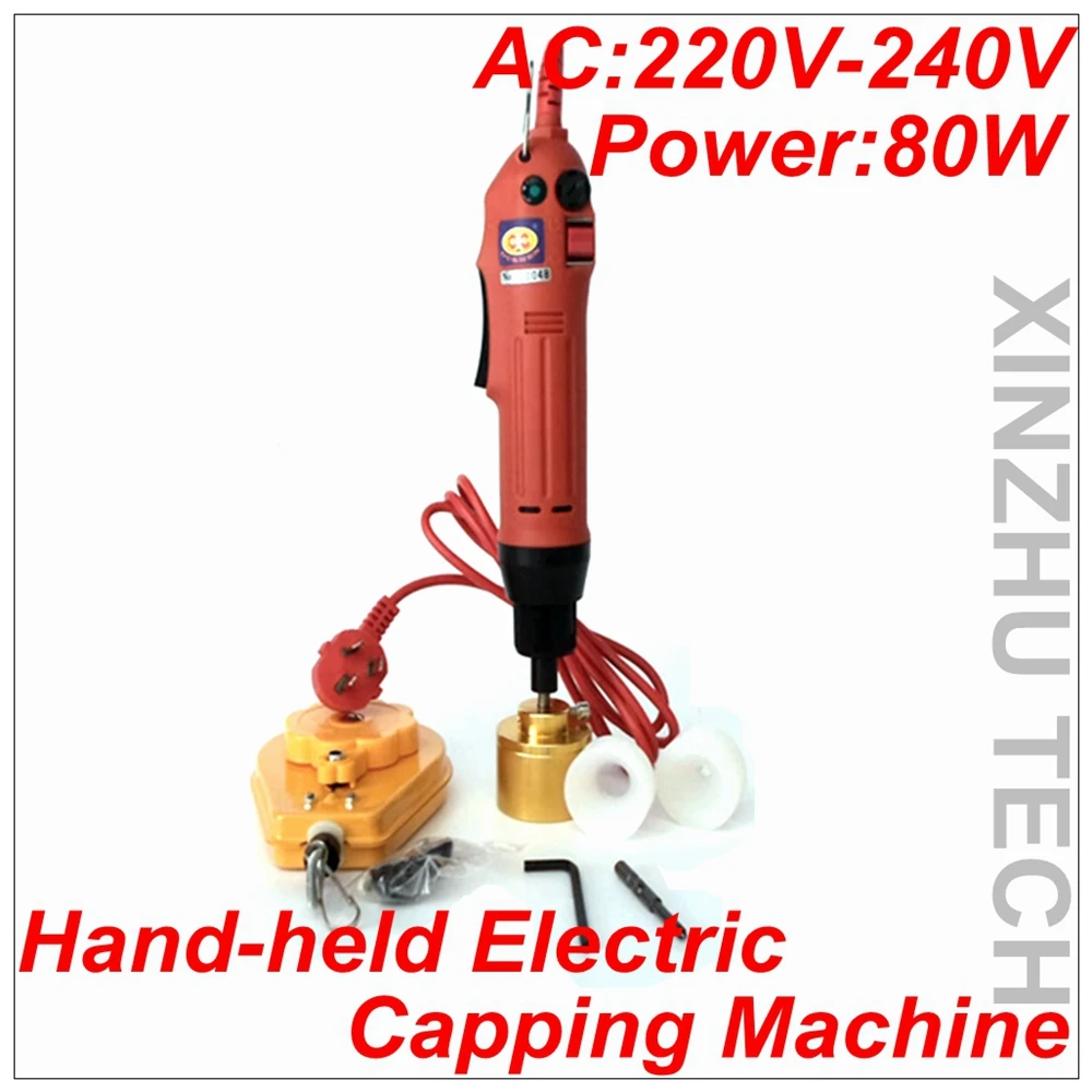 Electric Capping Machine Handheld Electric Capping Machine Screwdriver Capper AV 220-240V With 2 Rubber Insert For 10-30mm Cap