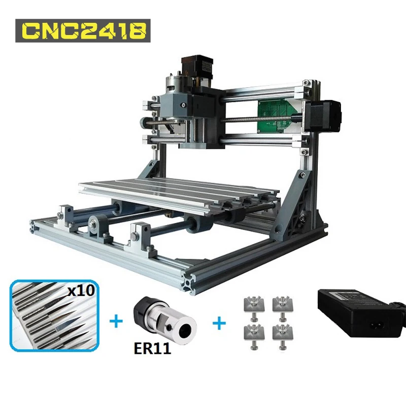 

CNC Laser Engraving machine 3-Axis Mini Wood router Laser Engraver DIY Hobby Tool ER11 GRBL AC110V 220V CNC2418 engraver machine