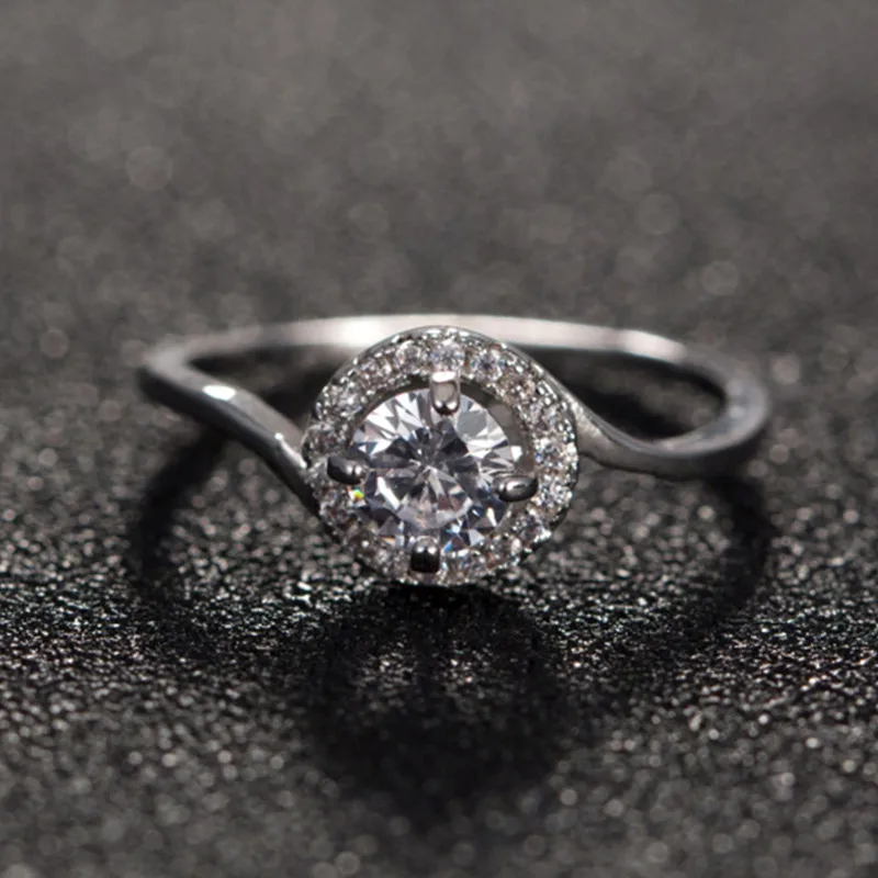 Classical Cubic Zirconia Forever Engagement Promise Ring Vintage